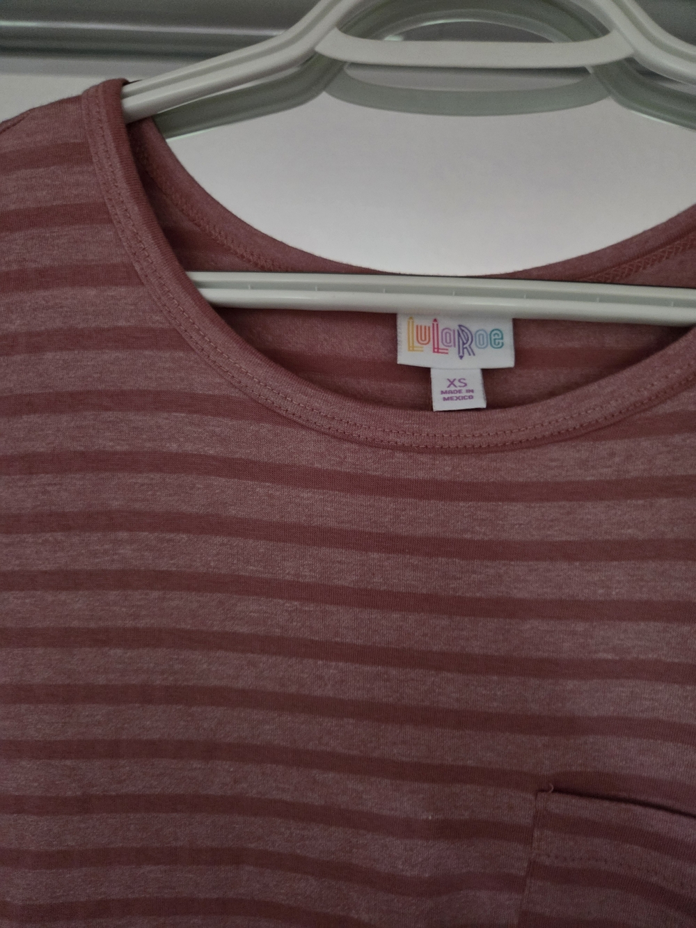 LuLaRoe Dusty Rose Striped Tee Dress - Picture 5 of 7